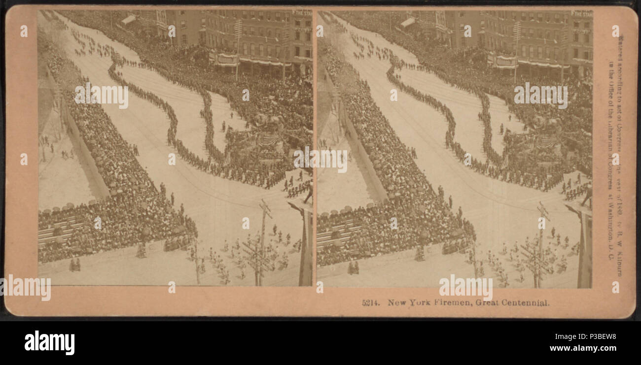 . Pompiers de New York, grand centenaire. Couverture : 1859-1899. 10-24-2005 point numérique publié ; mis à jour le 2-11-2009. 209 pompiers de New York, Grand Centennial, à partir de Robert N. Dennis collection de vues stéréoscopiques Banque D'Images