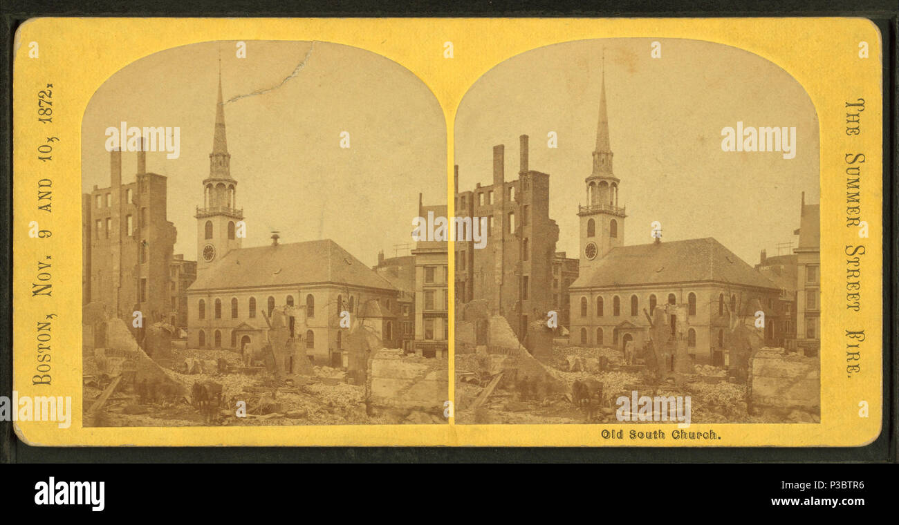 . Ancienne église du Sud. Référence : 1872. Mentions légales Source : 1872.. Point numérique publié alimentation 9-30 -2005 ; mise à jour 2-13-2009. 220 Old South Church, à partir de Robert N. Dennis collection de vues stéréoscopiques 3 Banque D'Images