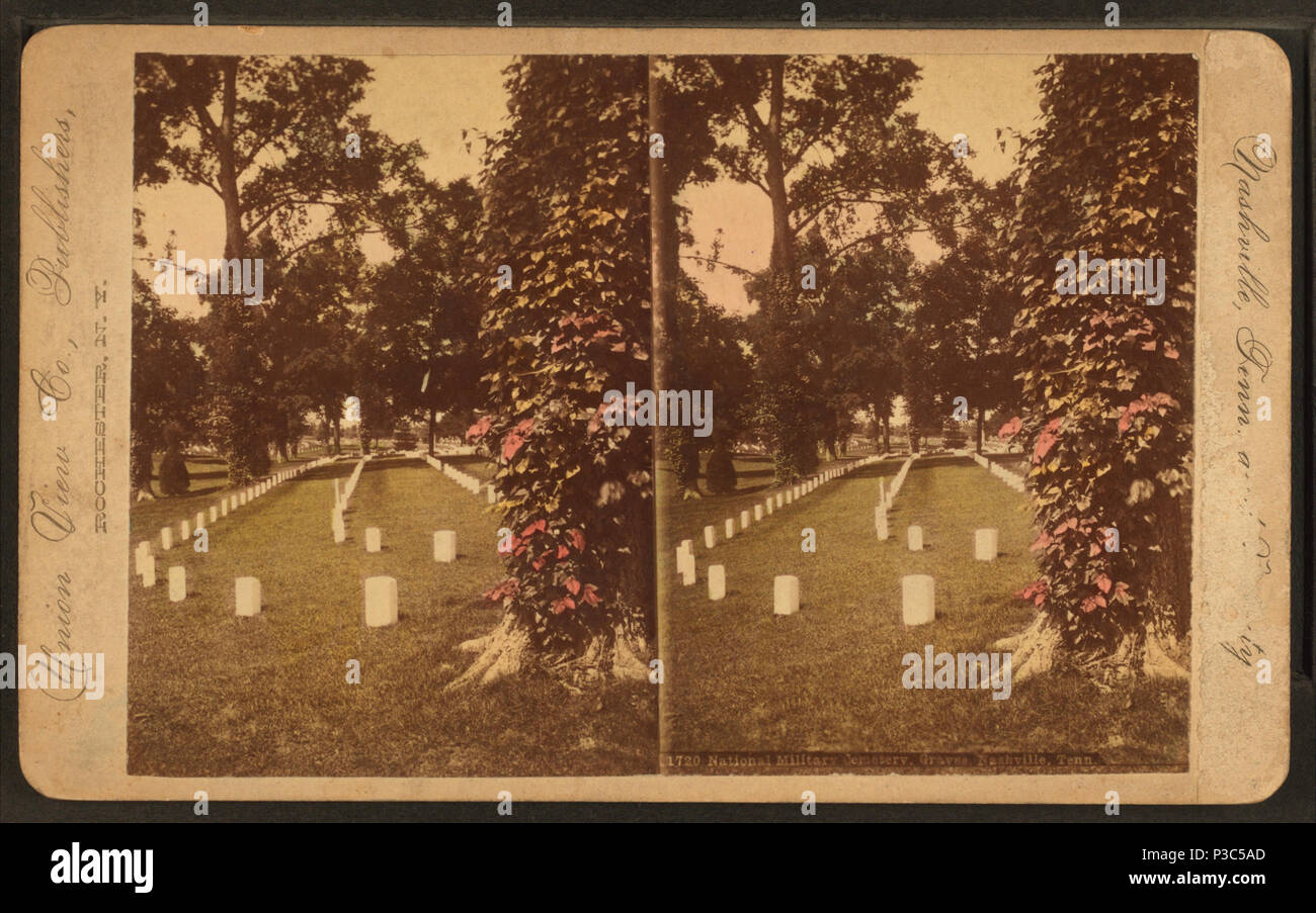 205 Cimetière militaire national, tombes, Nashville, Tenn., en vue de l'Union Co. Banque D'Images