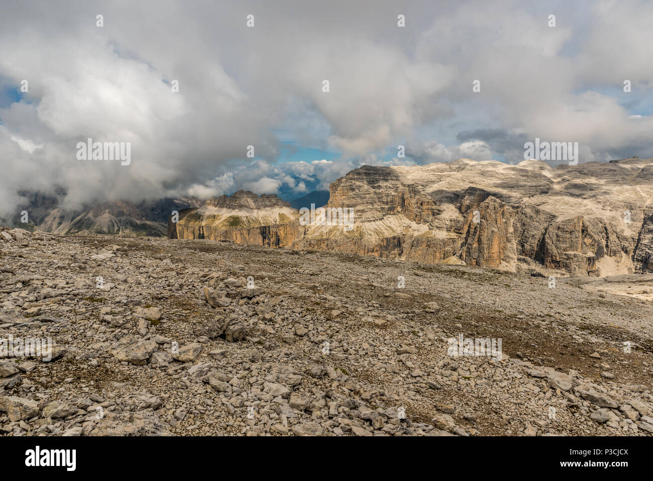 Randonnées dans les dolomites de l'Italie - Piz Boe Banque D'Images