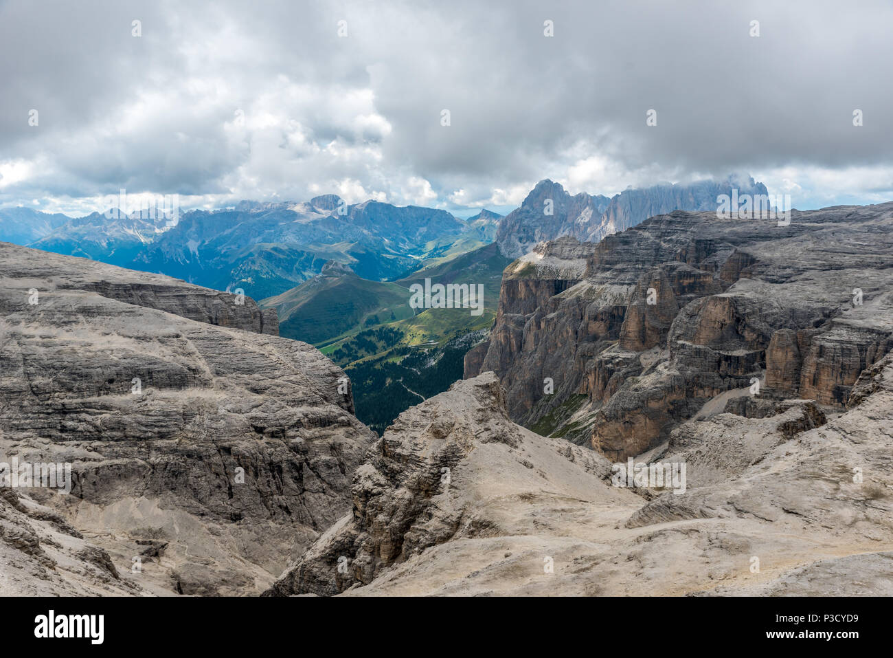 Randonnées dans les dolomites de l'Italie - Piz Boe Banque D'Images