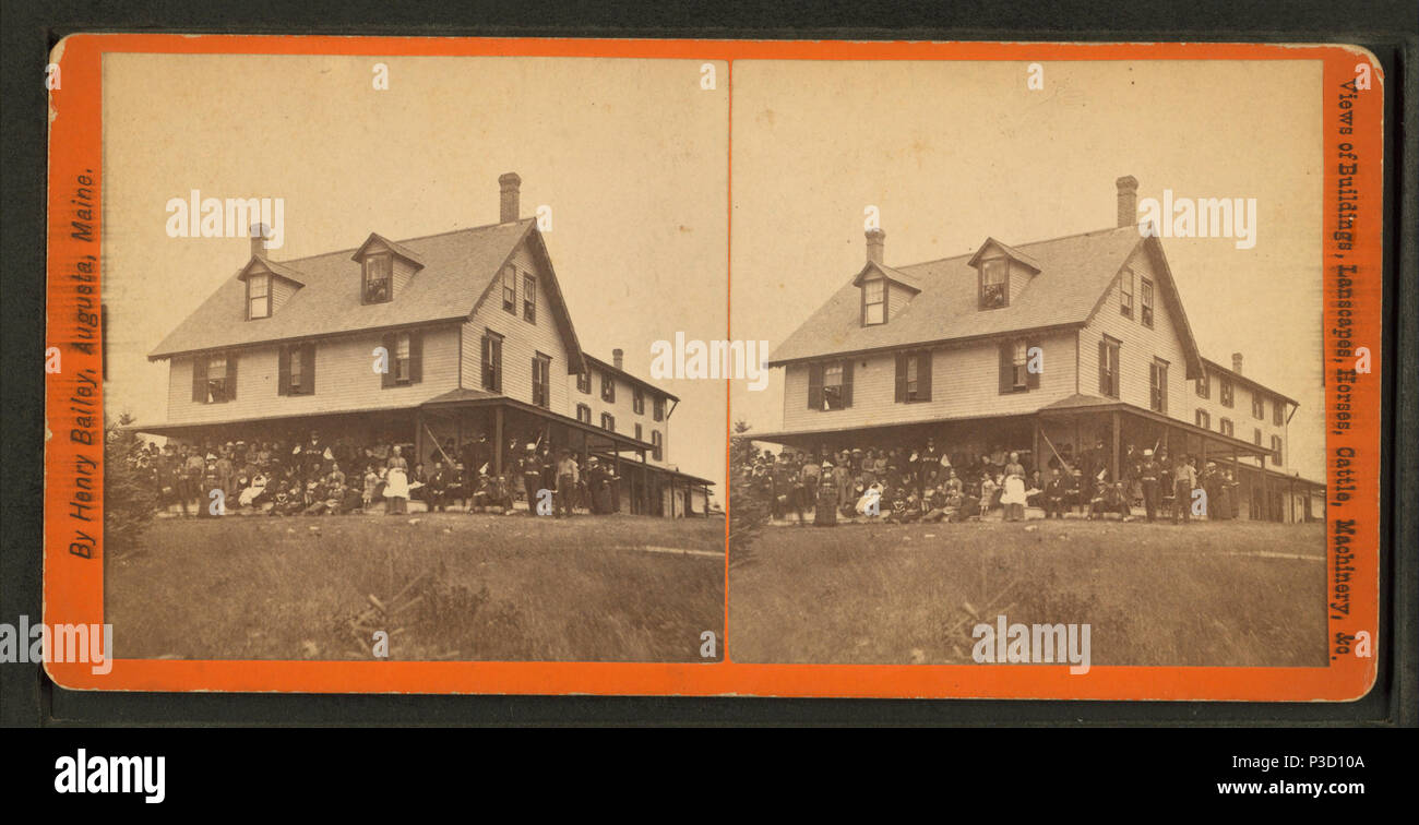 . Les gens posés sur le porche d'une maison magasin à trois. Titre alternatif : Vues de bâtiments, de paysages, chevaux, bovins, machines, &c. Couverture : 1869 ?-1880 ?. Point numérique publié le 7-18-2005 ; mise à jour 2-12-2009. 234 personnes posés sur le porche d'une maison magasin à trois, par Henry Bailey Banque D'Images