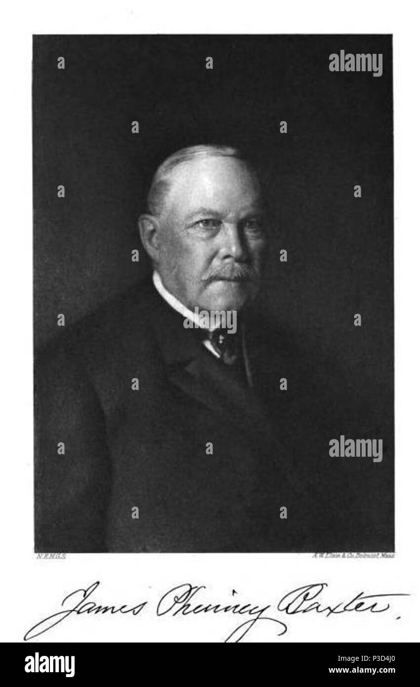 . Anglais : Portrait de James Phinney Baxter avec signature . Juillet 1921. New England Historic Genealogical Society 2 James Phinney Baxter du Maine USA Banque D'Images