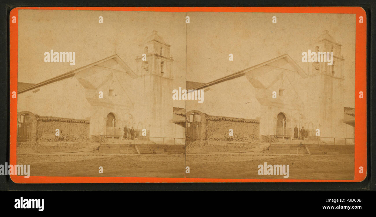 262 San Buenaventura Mission, Ventura Co., CA, de Robert N. Dennis collection de vues stéréoscopiques Banque D'Images