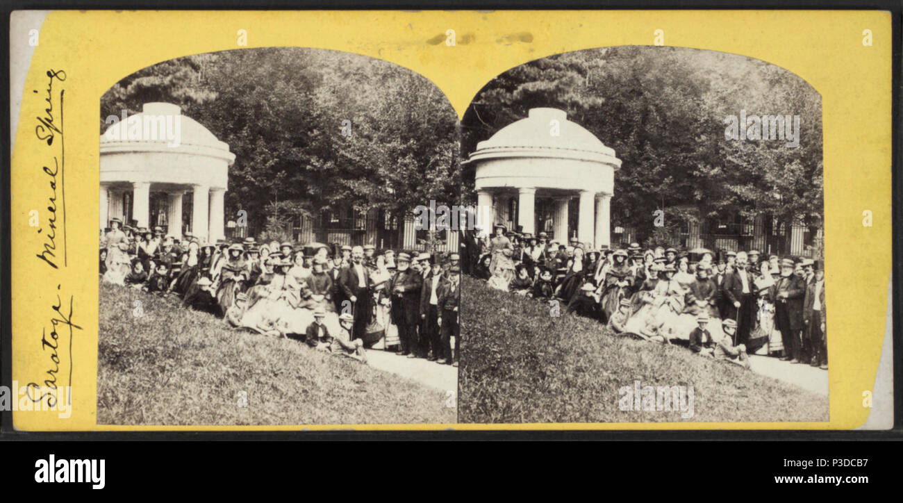 . Saratoga Sources Minérales. Création : ca. 1863. Référence : [1860 ?-1875 ?]. Mentions légales Source : [1860 ?-1875 ?]. Article publié le 12-1-2005 numérique ; mis à jour le 2-11-2009. 263 Saratoga sources minérales, de Robert N. Dennis collection de vues stéréoscopiques Banque D'Images