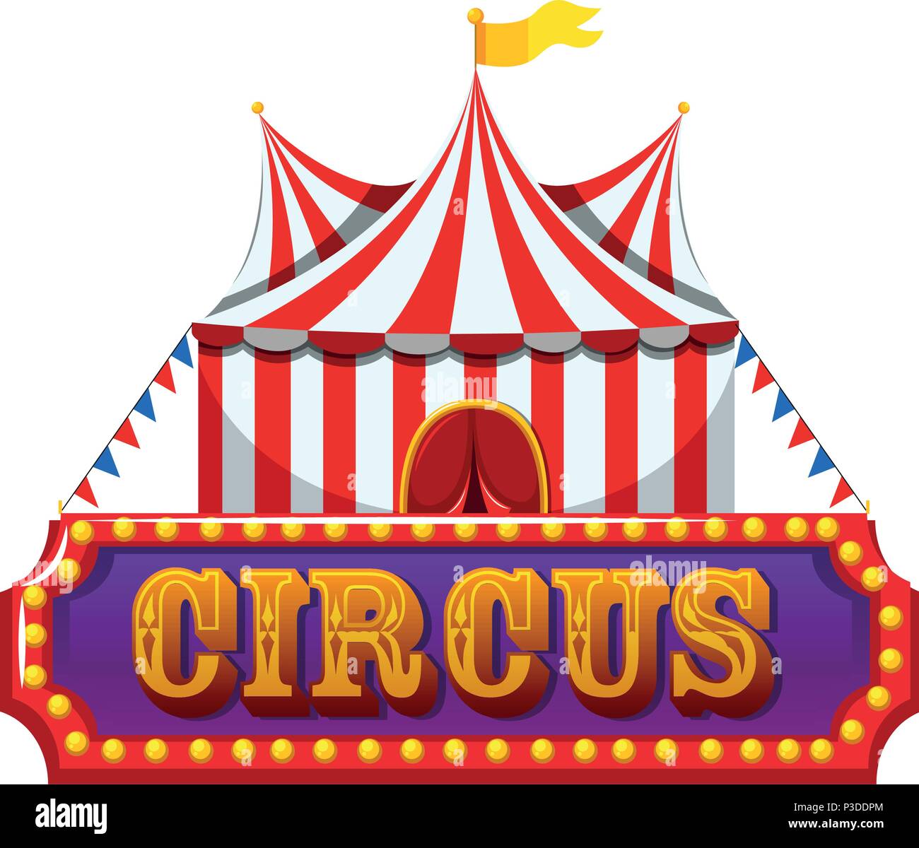 Un cirque bannière sur fond blanc illustration Illustration de Vecteur