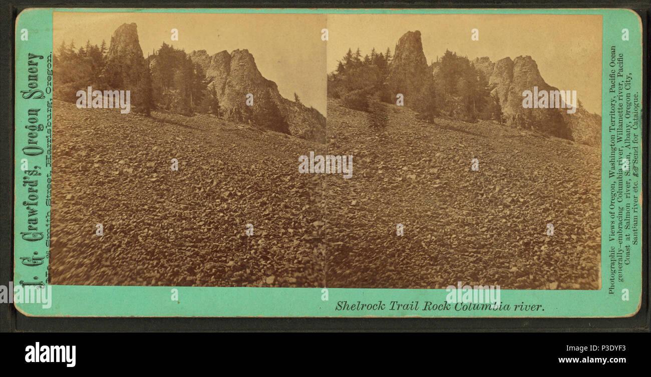 269 Sentier Shellrock Rock. La rivière Columbia, à partir de Robert N. Dennis collection de vues stéréoscopiques Banque D'Images