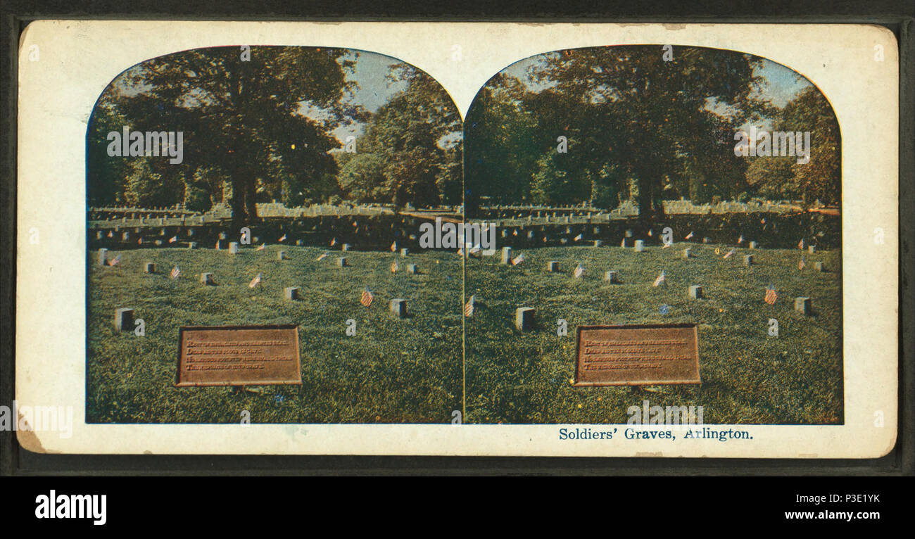 . Tombe des soldats, Arlington. Couverture : 1864 ?-1925. Mentions légales Source : 1864 ?-1925. Article 3-9-2006 numérique publié ; mise à jour 2-13-2009. 275 Soldiers' tombe, Arlington, à partir de Robert N. Dennis collection de vues stéréoscopiques 2 Banque D'Images