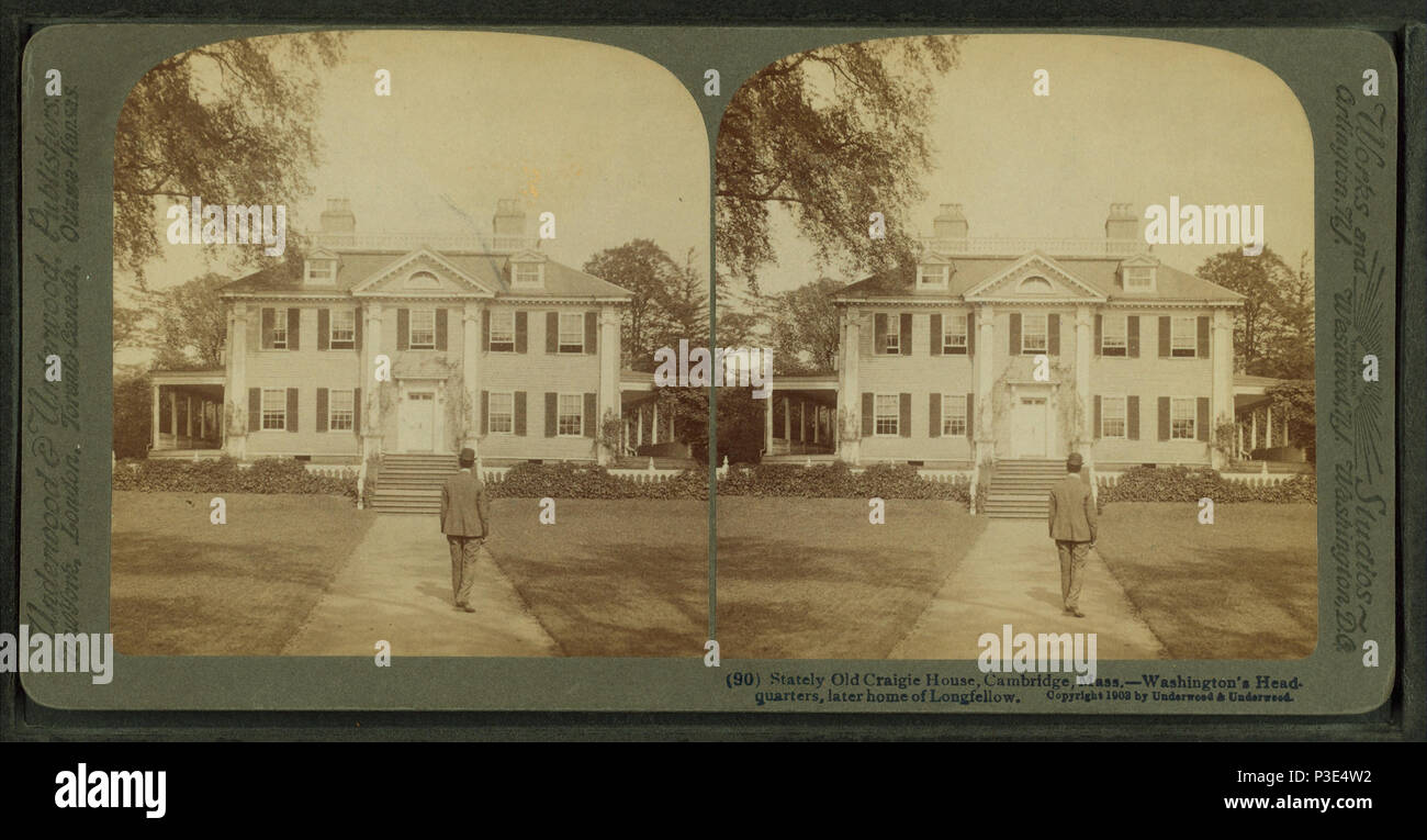 . Old Stately Home de Longfellow, une fois le siège de Washington, Cambridge, Mass. : 1859 ?-1910 ?. Mentions légales Source : 1859 ?-1910 ?. Point numérique publié le 7-28-2005 ; mise à jour 2-12-2009. 284 Old Stately Home de Longfellow, une fois le siège de Washington, Cambridge, Mass, par Underwood &AMP ; Underwood 2 Banque D'Images