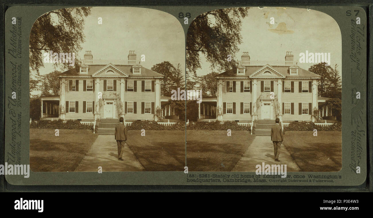 . Old Stately Home de Longfellow, une fois le siège de Washington, Cambridge, Mass. : 1859 ?-1910 ?. Mentions légales Source : 1859 ?-1910 ?. Point numérique publié le 7-28-2005 ; mise à jour 2-12-2009. 284 Old Stately Home de Longfellow, une fois le siège de Washington, Cambridge, Mass, par Underwood &AMP ; Underwood Banque D'Images