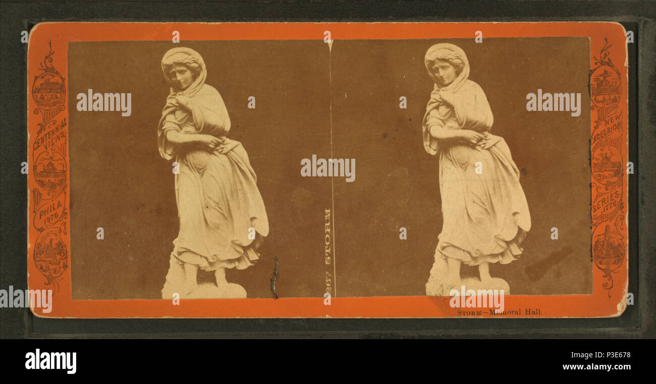 . Tempête, Memorial Hall. [Italien] la sculpture. Référence : 1876. Mentions légales Source : 1876.. Point numérique publié le 9-15-2005 ; mise à jour 2-13-2009. 288 Tempête, Memorial Hall. (Sculpture italienne), de Robert N. Dennis collection de vues stéréoscopiques Banque D'Images