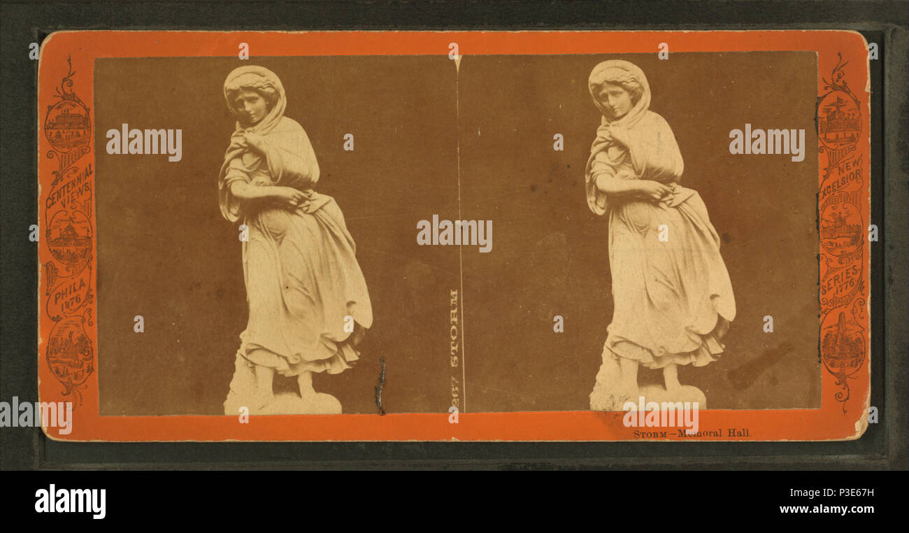 288 Tempête, Memorial Hall. (Sculpture italienne), de Robert N. Dennis collection de vues stéréoscopiques Banque D'Images