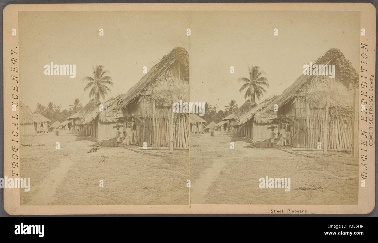 . Street, Pinogana. Titre alternatif : paysage tropical. Expédition de Darien. Comd'r Selfridge, commandant de l'g. Création : 1871. Couverture : 1870 ?-1871 ?. Article 9-7-2006 numérique publié ; mise à jour 6-25-2010. 289, rue Pinogana, par Moran, John, 1831-1903 Banque D'Images