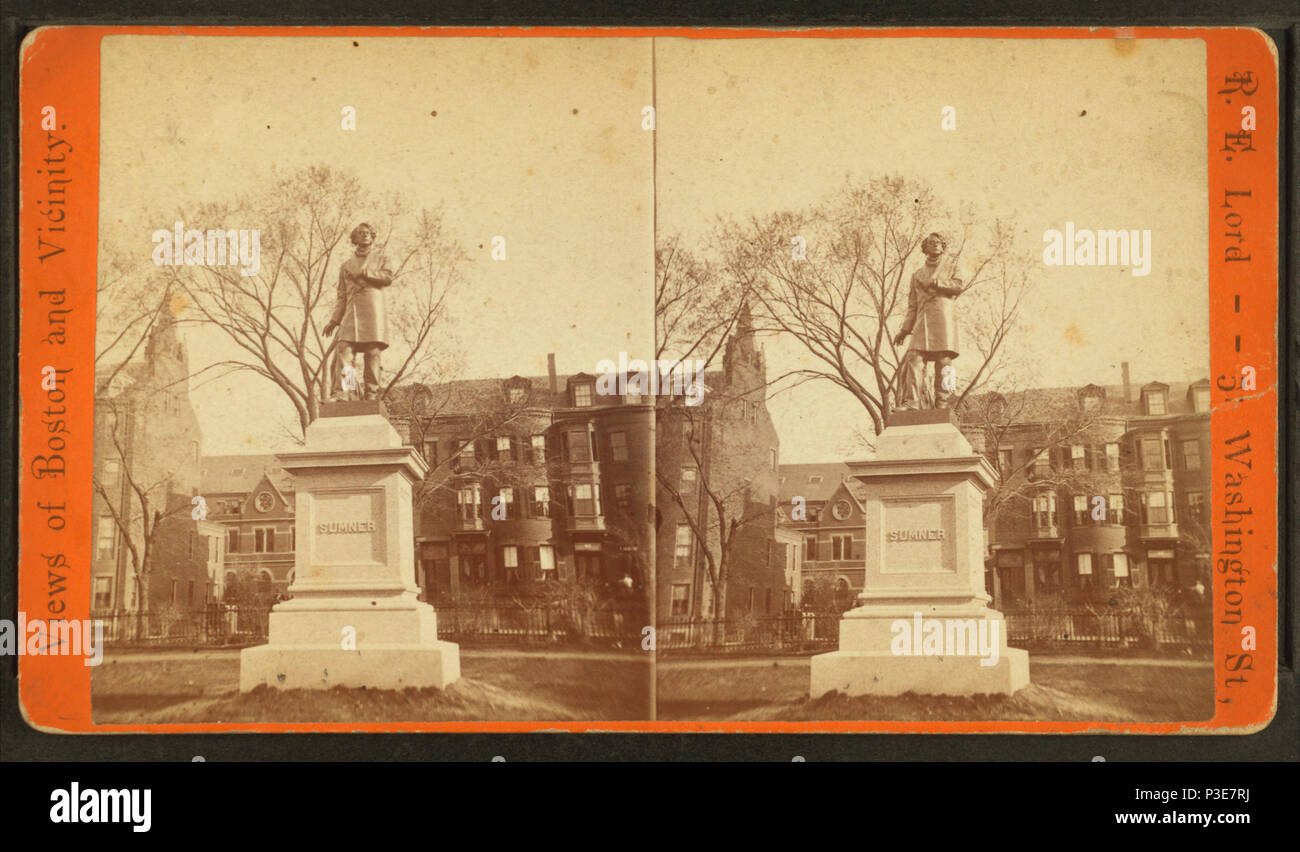 292 Sumner Monument, Jardin Public, par R. E. Seigneur Banque D'Images 292 Sumner Monument, Jardin Public, par R. E. Seigneur Banque D'Images