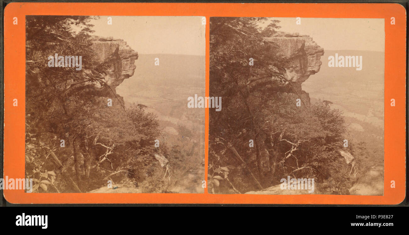 . Coucher du soleil Rock, sur la partie occidentale de l'embarquement. Titre alternatif : Lookout Mountain views. Création : 1865 ?-1886. Référence : [1865 ?-1886]. Point numérique publié le 1-25-2006 ; mise à jour 6-4-2009. 292 Sunset Rock, sur l'ouest brow, par J. B. Linn Banque D'Images