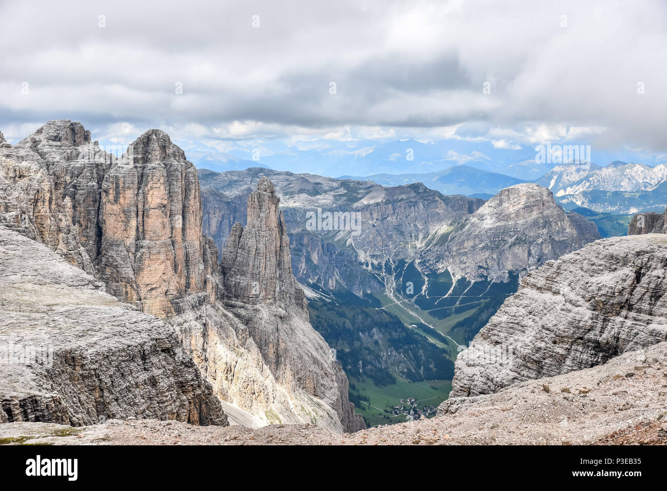 Randonnées dans les dolomites de l'Italie - Piz Boe Banque D'Images