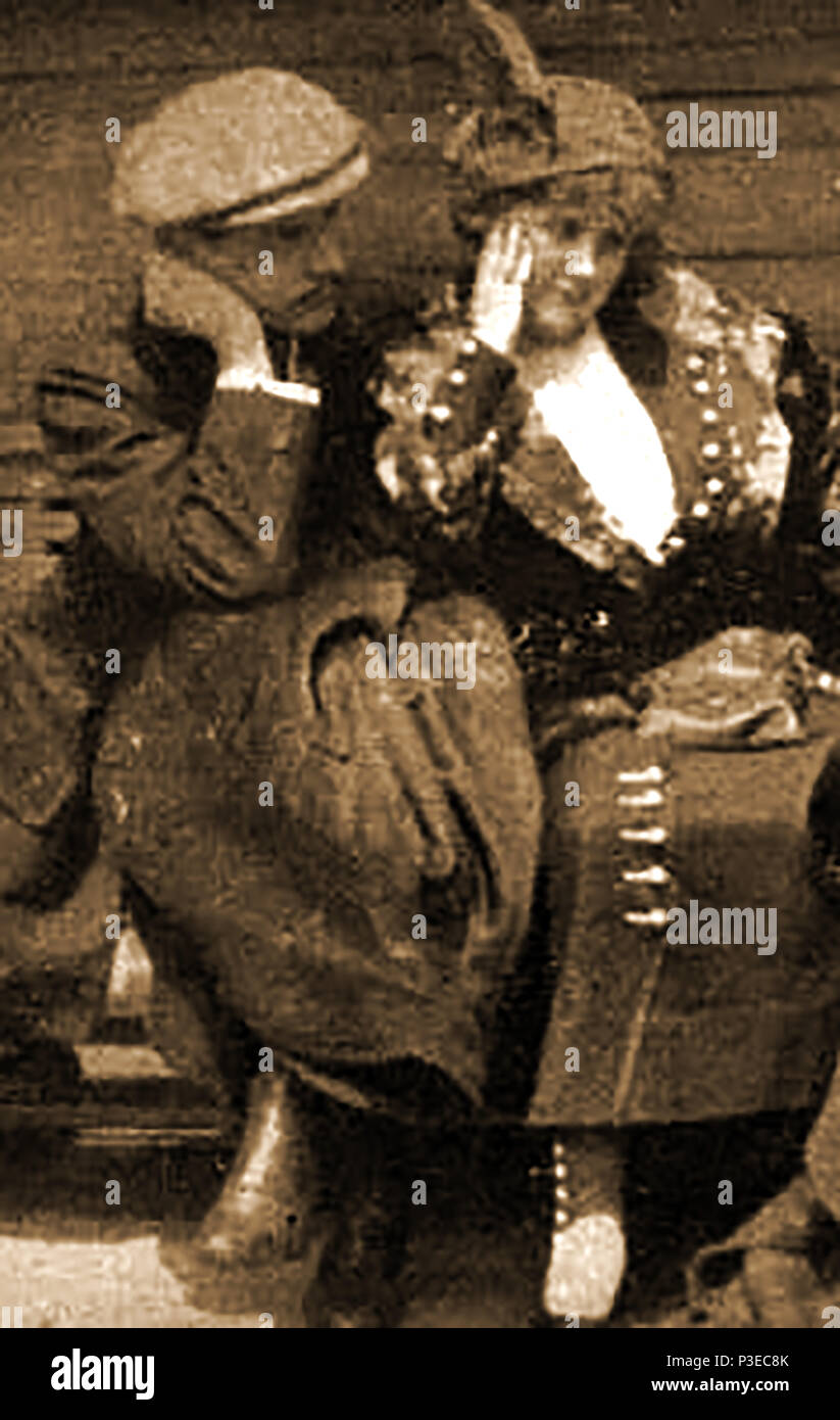Illustration de 1912 survivants secourus, miel M. et Mme George un plus difficile à partir de la catastrophe du Titanic à bord du Carpathia Banque D'Images