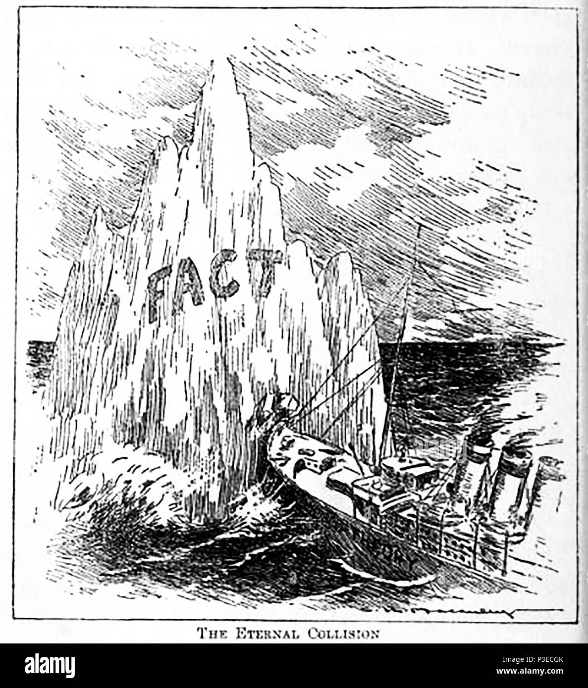 1912 Une illustration du naufrage du Titanic par un iceberg Banque D'Images