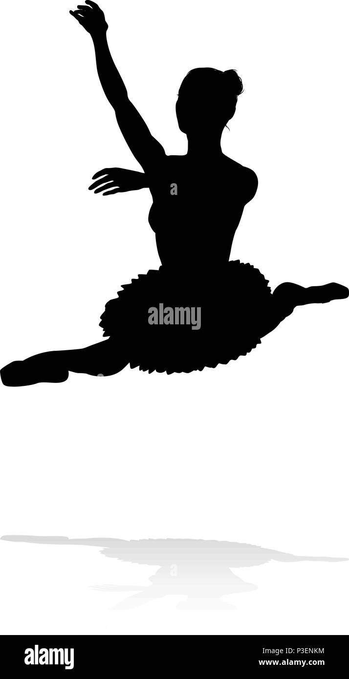 Ballet Dancer Dancing Silhouette Illustration de Vecteur