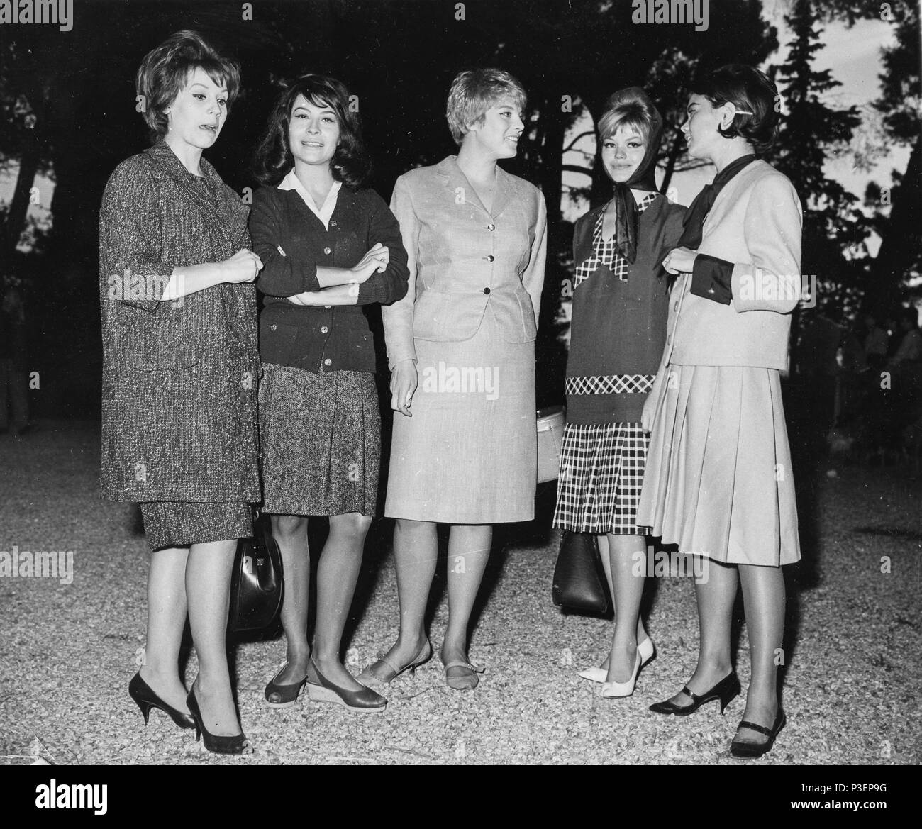Tina gloriani, franca bettoja, didi perego, Cristina gaioni, Valeria Moriconi, Rome 1962 Banque D'Images
