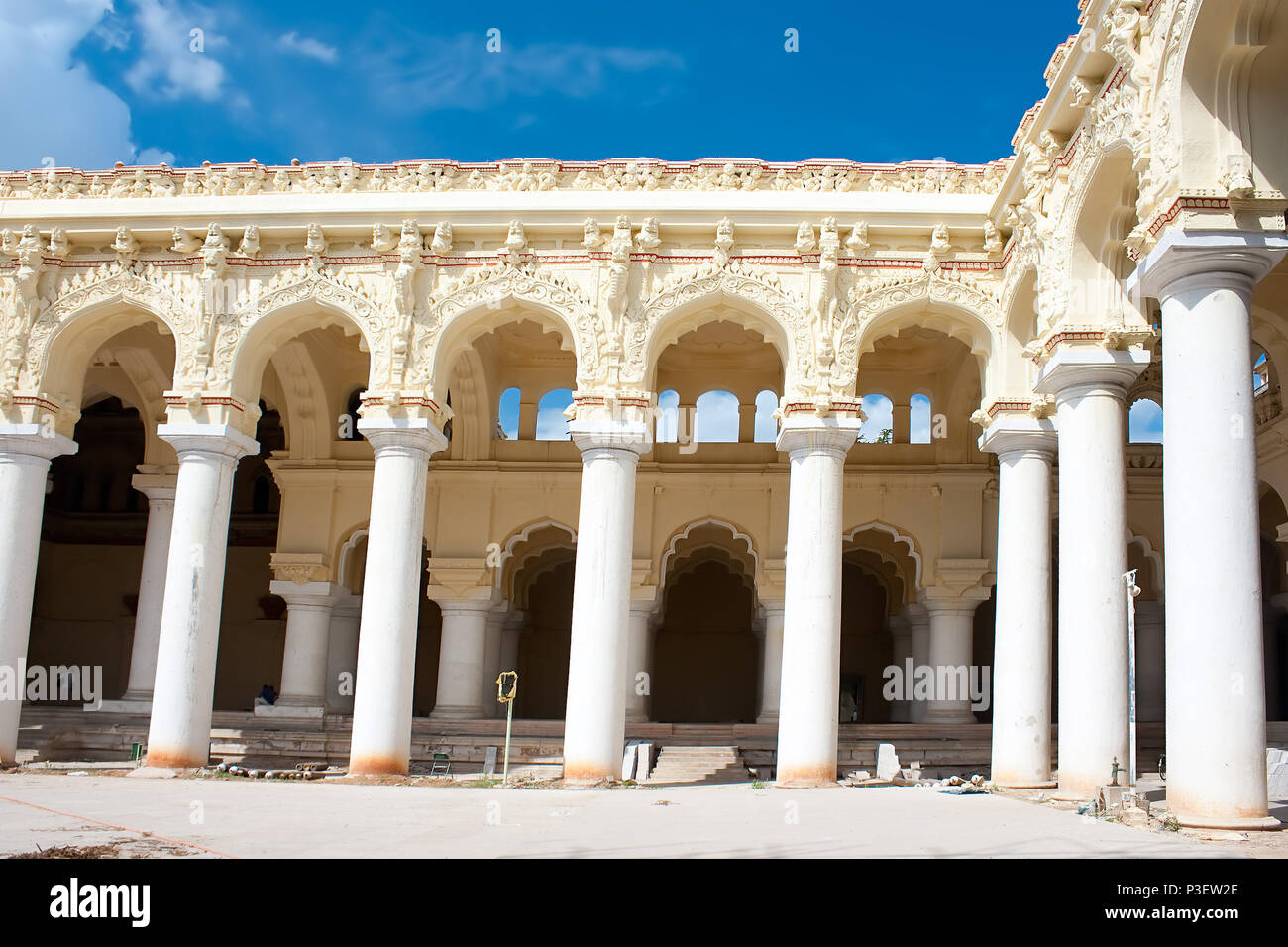 L'intérieur du Palais Thirumalai Nayak, Madurai, Tamil Nadu, Inde Banque D'Images