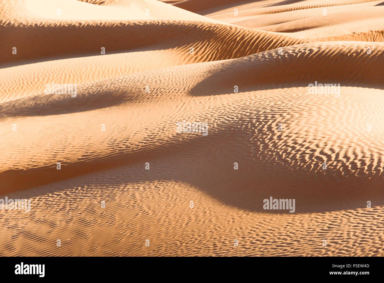 Paysage abstrait dans les dunes de sable du désert du Sahara, la Tunisie Banque D'Images