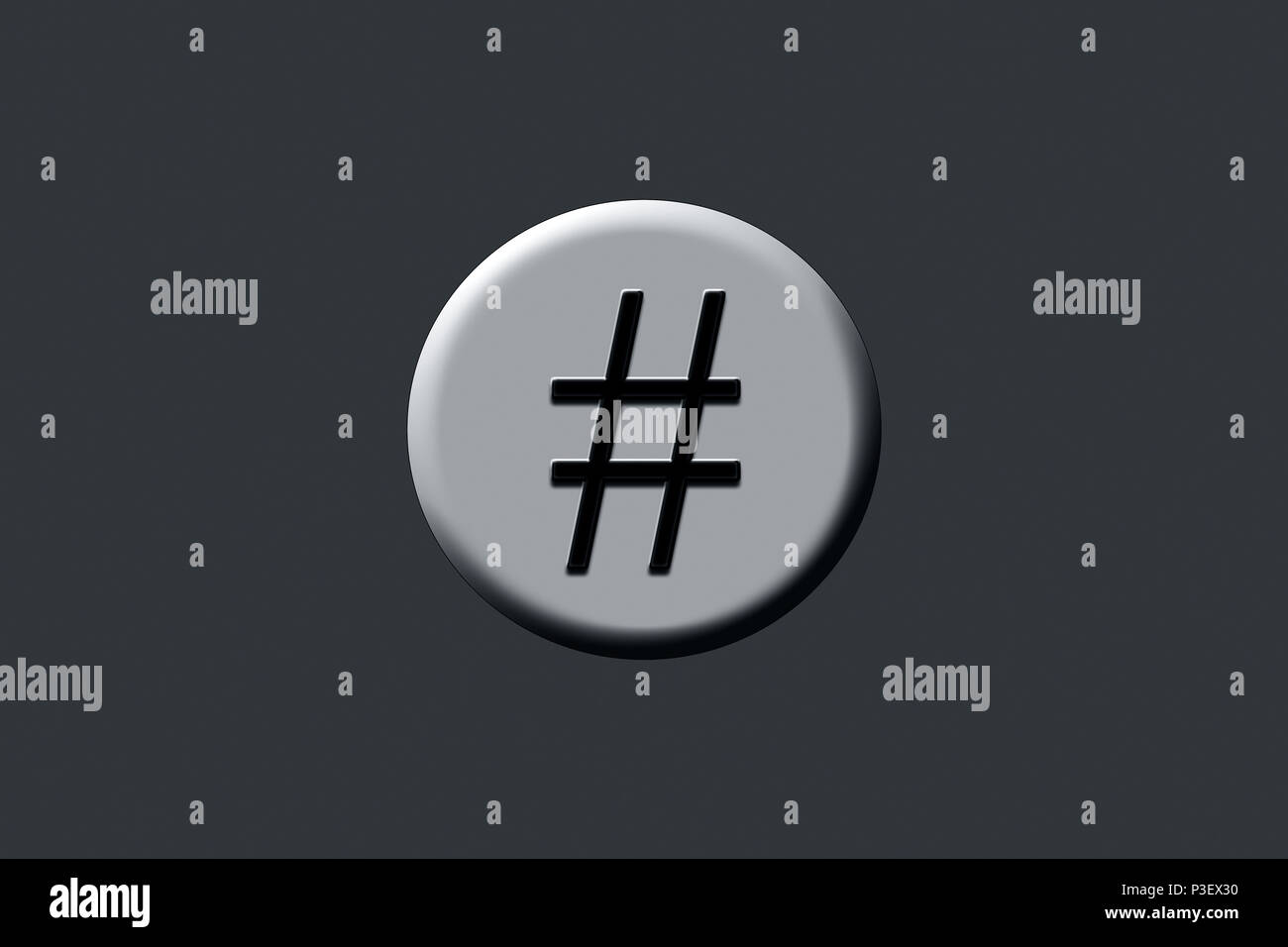 Couleur Noir hashtag symbole avec son ombre sur un cercle ou une ellipse  Photo Stock - Alamy