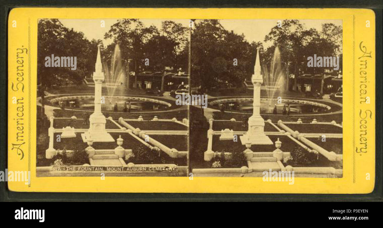 . La fontaine, Mt. Auburn Cemetery. Titre alternatif : paysages américains. Couverture : 1859 ?-1885 ?. Mentions légales Source : 1859 ?-1885 ?. Point numérique publié le 8-31-2005 ; mise à jour 2-12-2009. 308 La fontaine, Mt. Auburn Cemetery, à partir de Robert N. Dennis collection de vues stéréoscopiques Banque D'Images