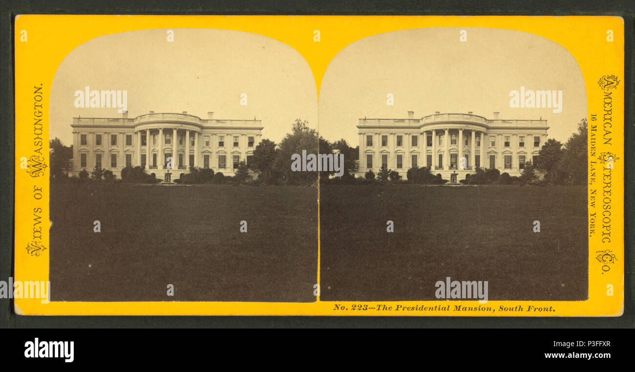 319 Le manoir présidentiel, façade sud, par American Stereoscopic Company (New York) Banque D'Images 319 Le manoir présidentiel, façade sud, par American Stereoscopic Company (New York) Banque D'Images