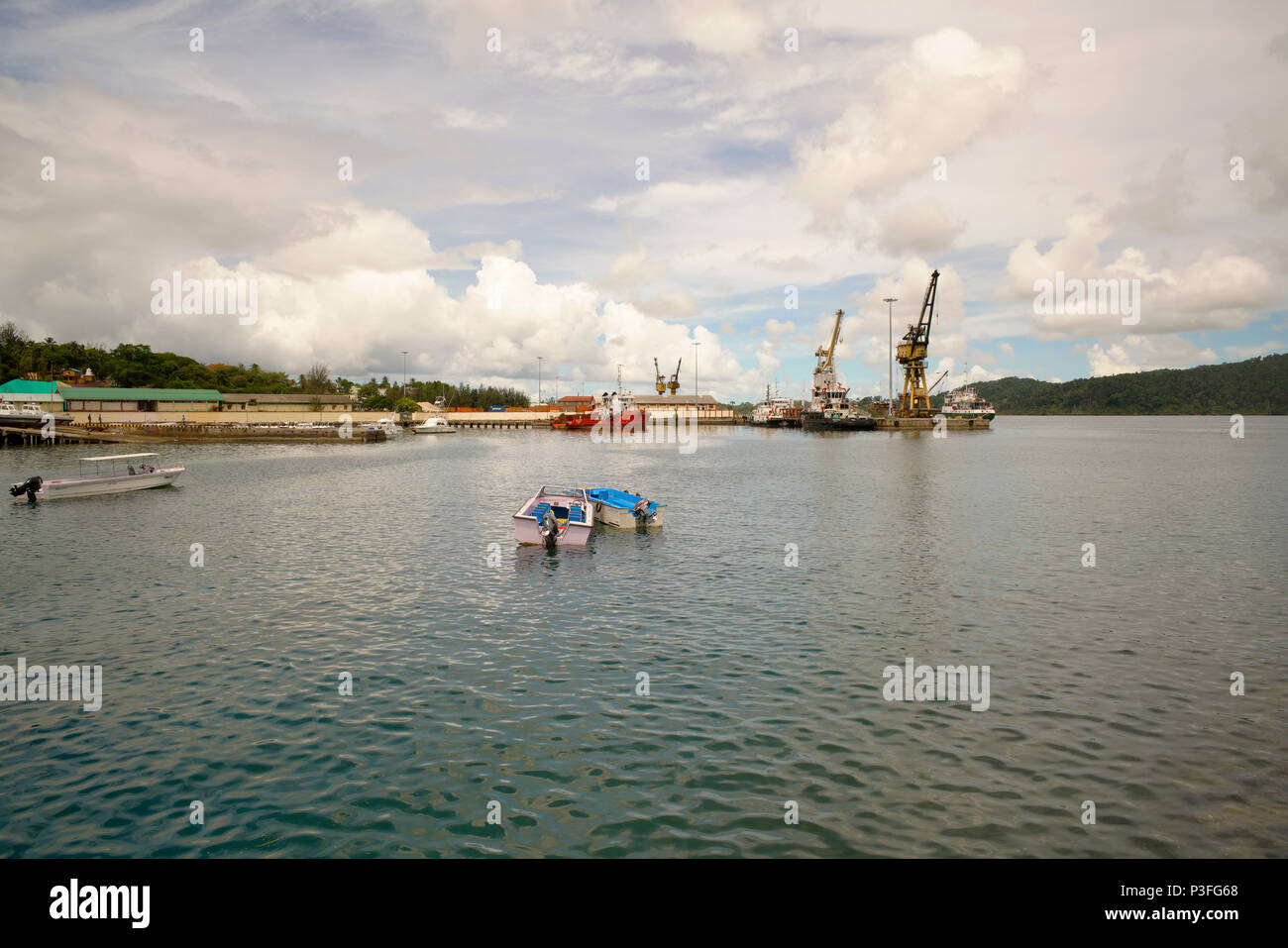 Port Blair et Port Quai Haddo vus de Chatham Saw mill, South Port Blair Banque D'Images