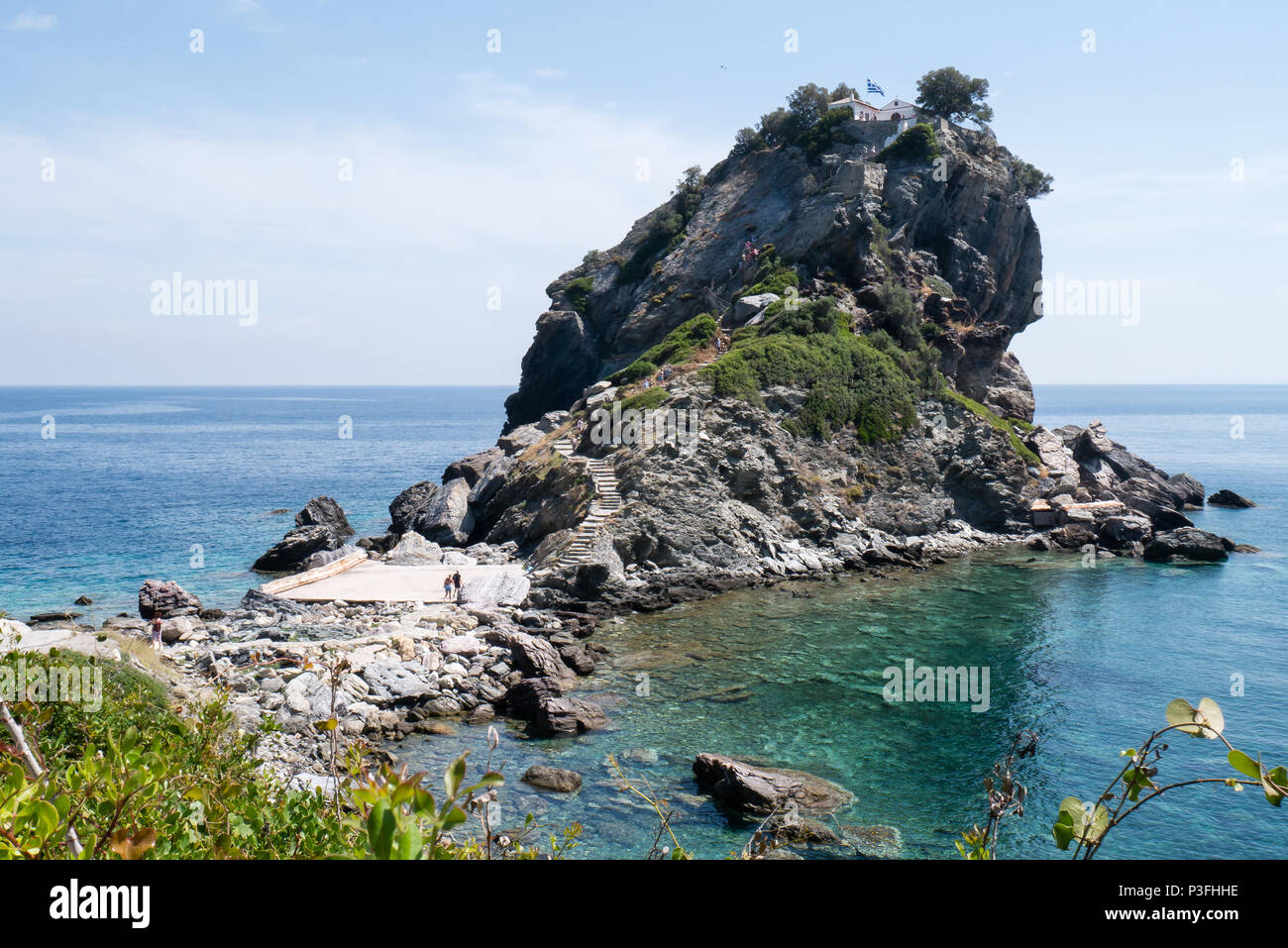 L'église Agios Ioannis Kastri sur Skopelos Banque D'Images