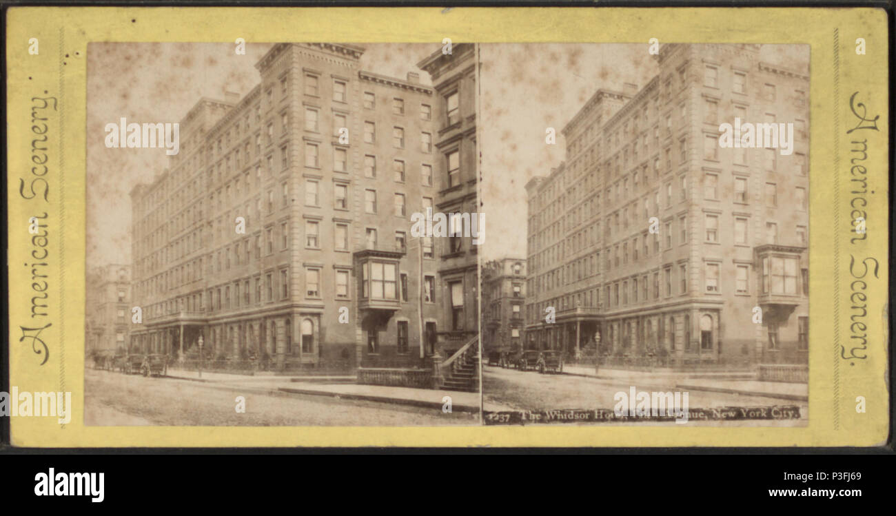 . Le Windsor House, Cinquième Avenue, New York City. Titre alternatif : paysages américains. Couverture : 1859 ?-1896. Point numérique publié alimentation 9-30 -2005 ; mis à jour le 2-11-2009. Le Windsor House, 326 Fifth Avenue, New York City, à partir de Robert N. Dennis collection de vues stéréoscopiques Banque D'Images
