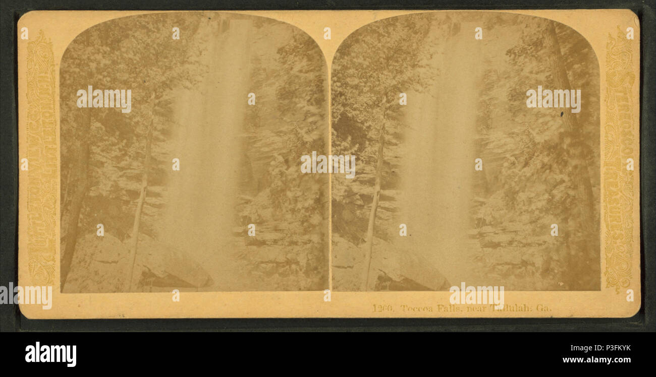329 chutes de Toccoa, près de Tallulah, Géorgie, par Littleton Voir Co. Banque D'Images
