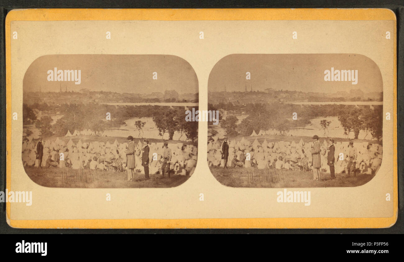 325 l'Union camp de prisonniers de "Belle Isle", Richmond, VA, à partir de Robert N. Dennis collection de vues stéréoscopiques Banque D'Images