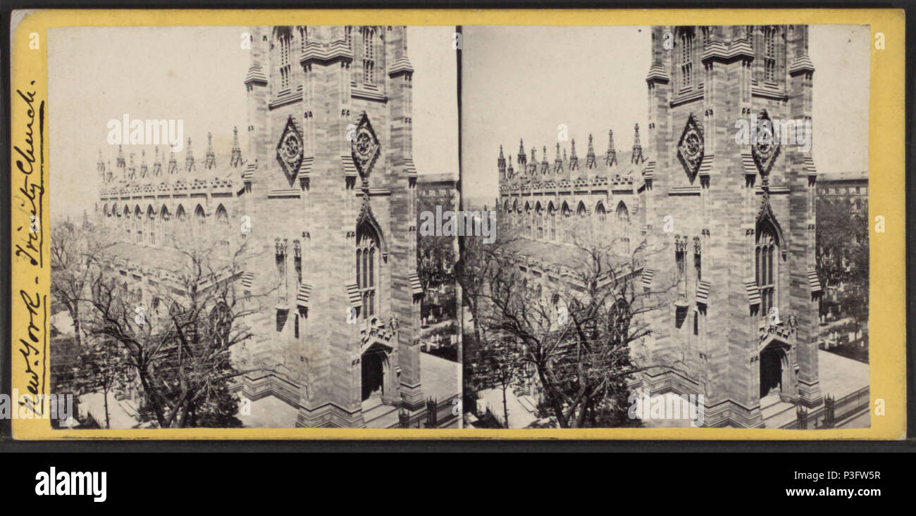 . L'Eglise de la Trinité. Titre alternatif : Immeubles de N.Y. City & Brooklyn, 5083. Couverture : 1858-1925. Point numérique publié le 8-31-2005 ; mise à jour 2-11-2009. 332 l'Eglise de la Trinité, à partir de Robert N. Dennis collection de vues stéréoscopiques 7 Banque D'Images