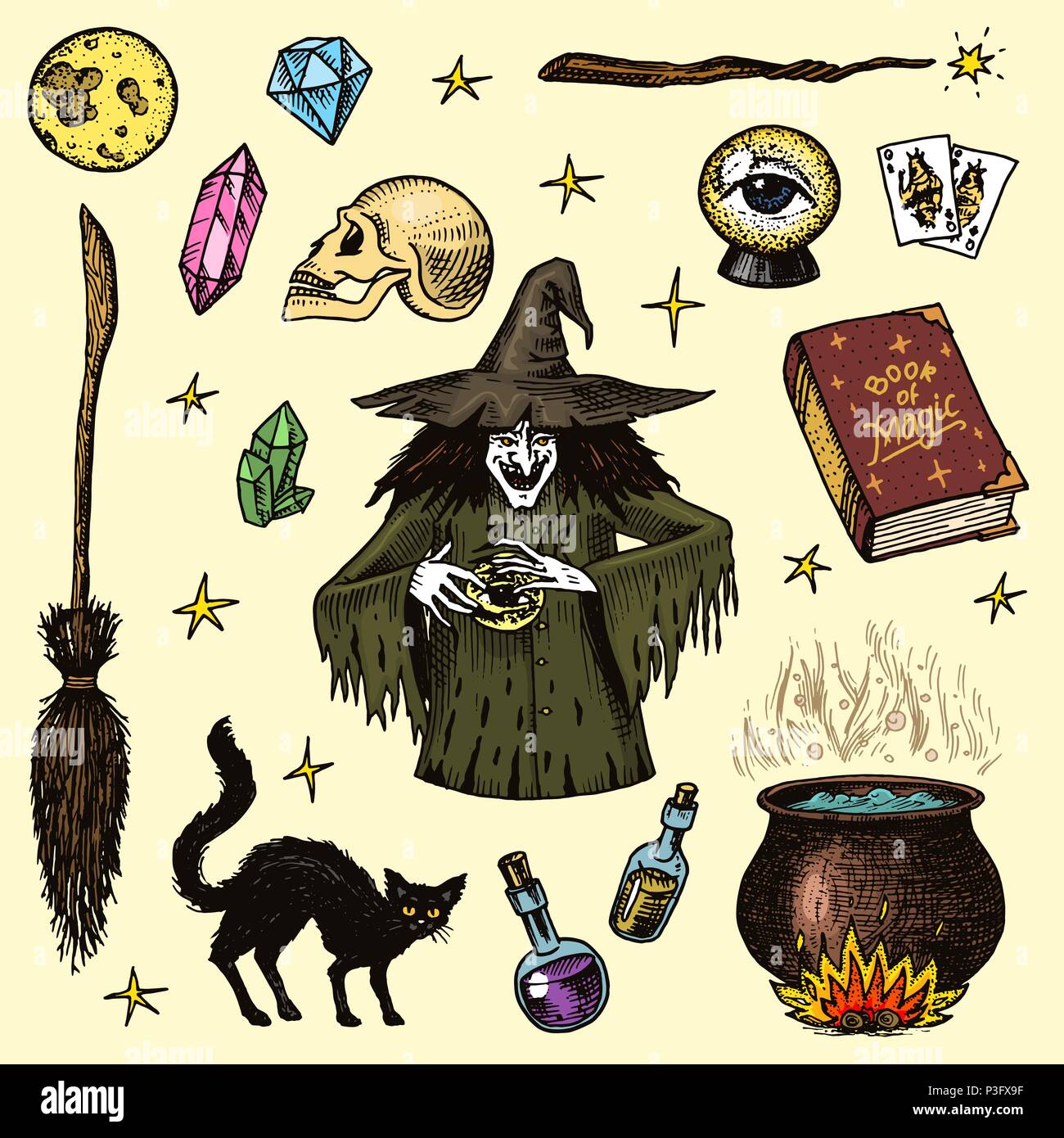 Elements D Halloween Magic Ball La Sorciere Avec Le Livre De Sorts Maudit Chat Noir Et De La Sorcellerie Beldam Hag Ou Hex Potion Et Chaudron Crane Et La Divination Cartes Grave A Elements D Halloween Magic Ball La Sorciere Avec Le Livre De Sorts Maudit Chat Noir Et De La Sorcellerie Beldam Hag Ou Hex Potion Et Chaudron Crane Et La Divination Cartes Grave A
