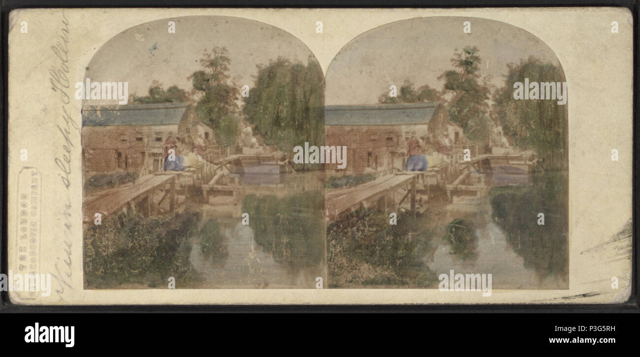 350 Voir Sleepy Hollow. Scène de Washington Irving's sans moniteur Man.", de Robert N. Dennis collection de vues stéréoscopiques Banque D'Images