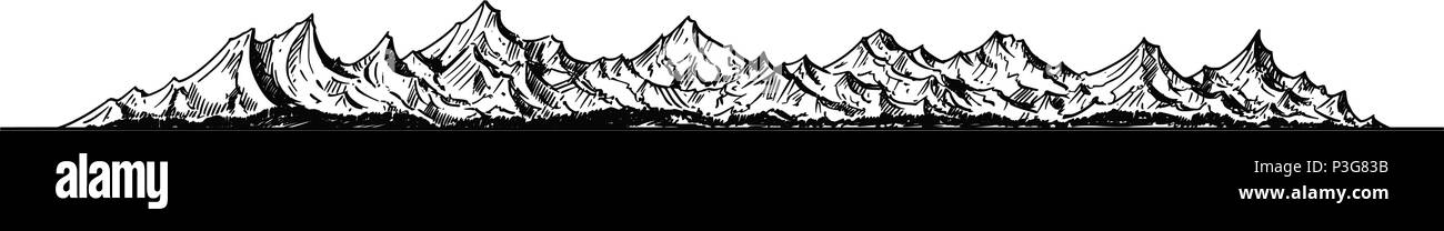 Dessin Artistique vecteur Illustration de paysage de montagne Illustration de Vecteur