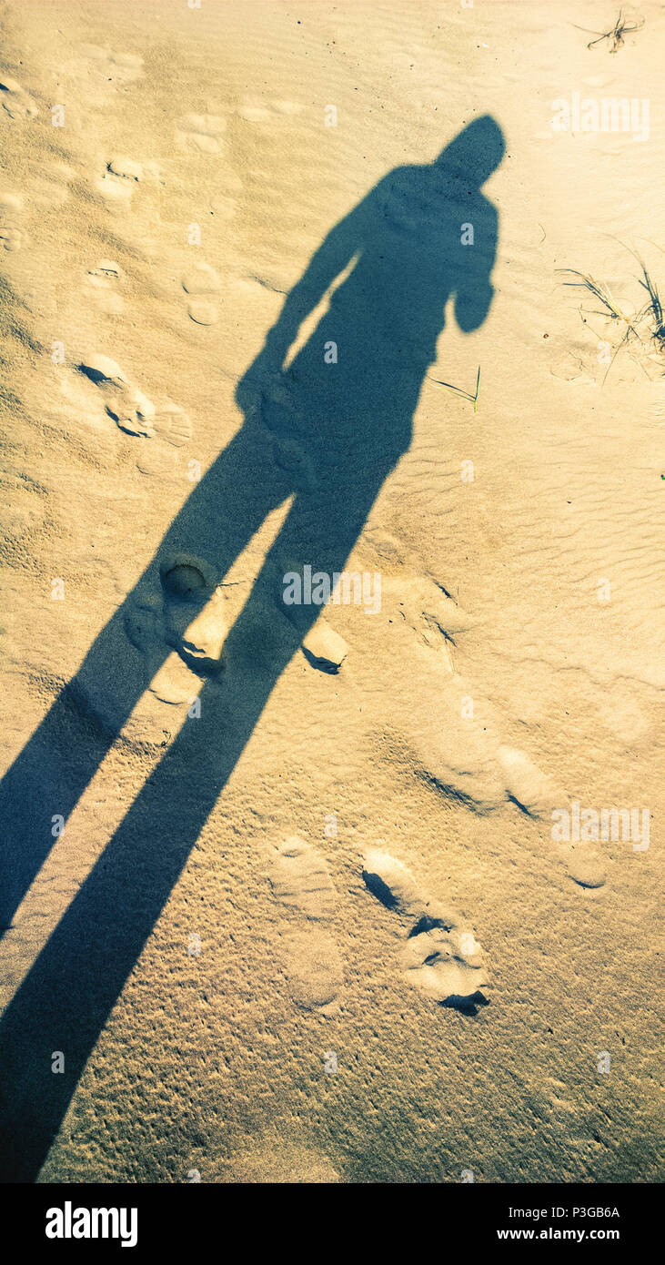 Grande ombre sur le sable Banque D'Images