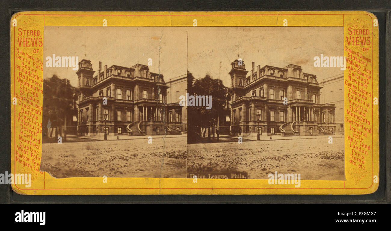 . Union League, Phila. Couverture : 1860 ?-1895 ?. Mentions légales Source : 1860 ?-1895 ?. Point numérique publié 9-29 -2005 ; mise à jour 2-13-2009. 338 Union League, Phila, de Robert N. Dennis collection de vues stéréoscopiques Banque D'Images