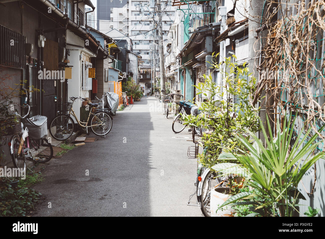 Nakazaki-cho street à Osaka, Japon Banque D'Images