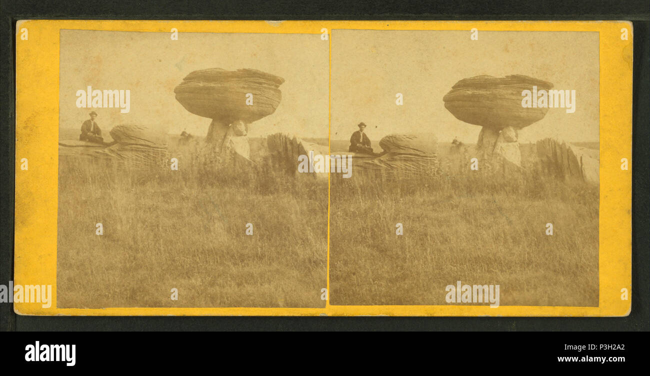 362 Avis de Mushroom Rock, de l'Alun Creek, Kansas, à 11 kilomètres à l'est de Fort Harker, et 496 milles à l'ouest de St Louis, MO, par Gardner, Alexander, 1821-1882 Banque D'Images