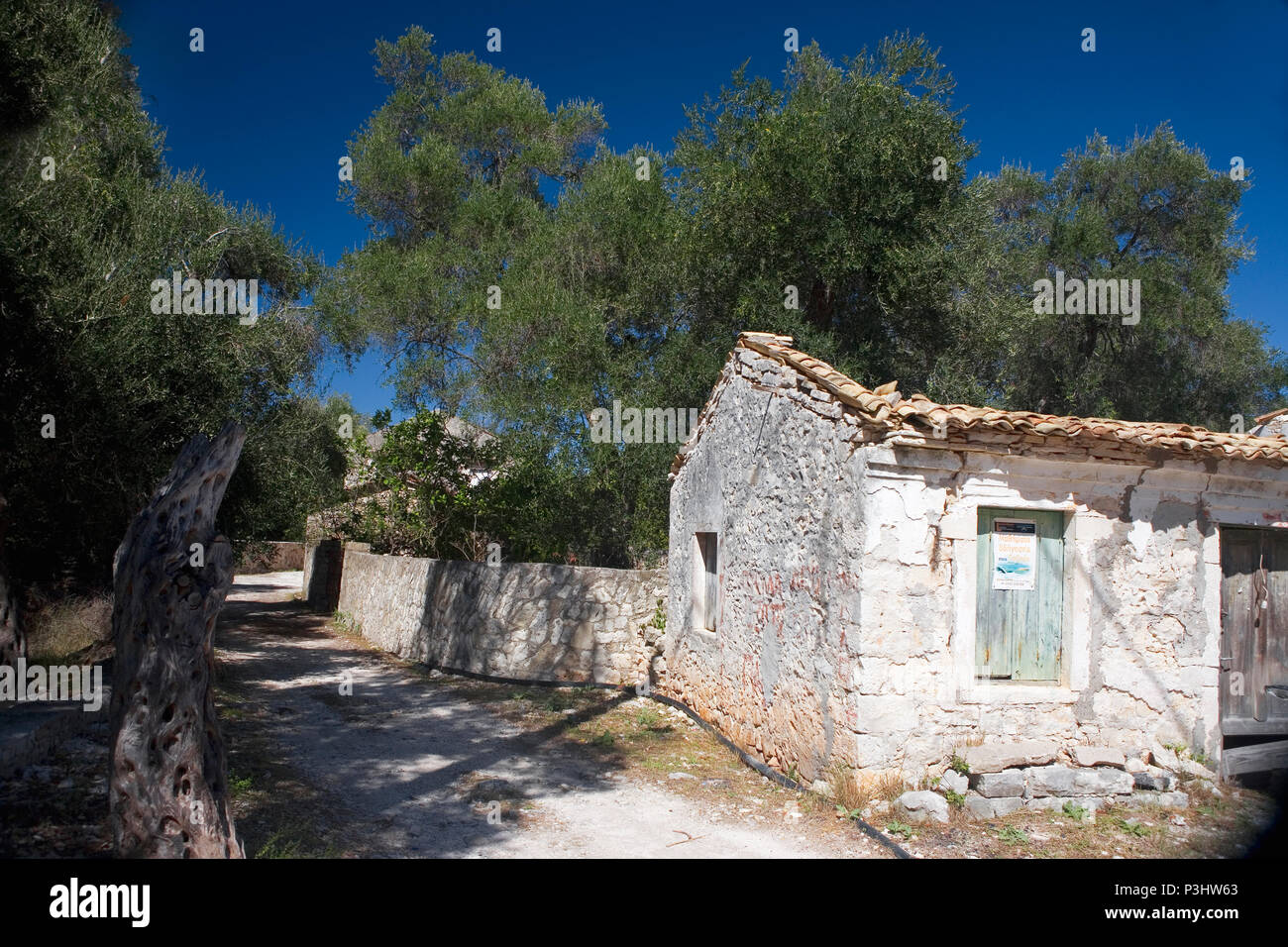 Le paisible village d'Ozias, Paxos, Grèce Banque D'Images