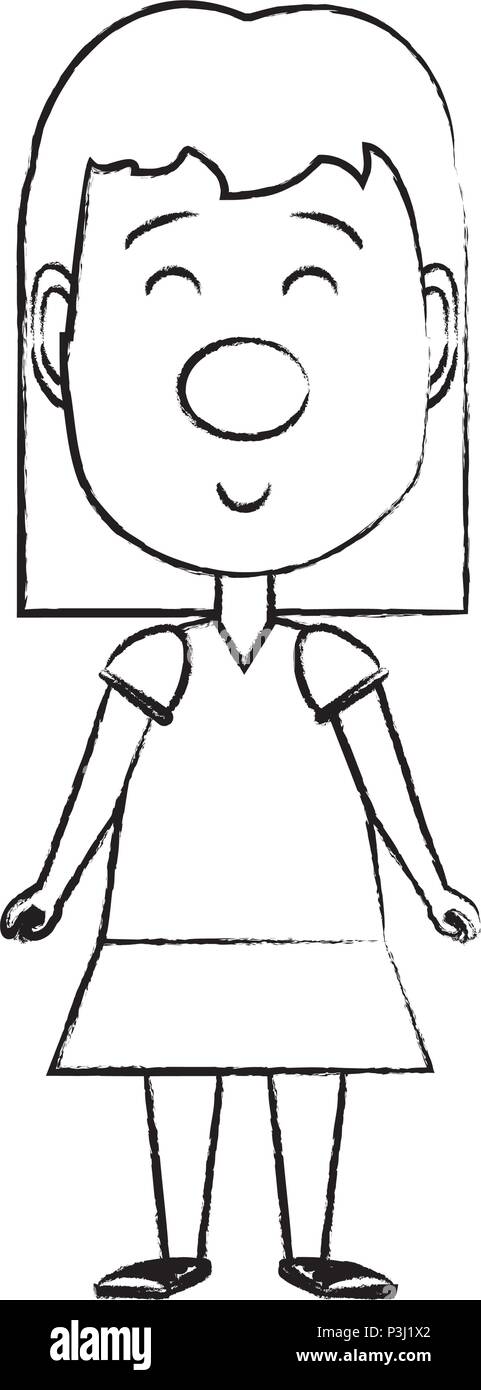 Cartoon girl avec nez de clown icône sur fond blanc, vector illustration Illustration de Vecteur