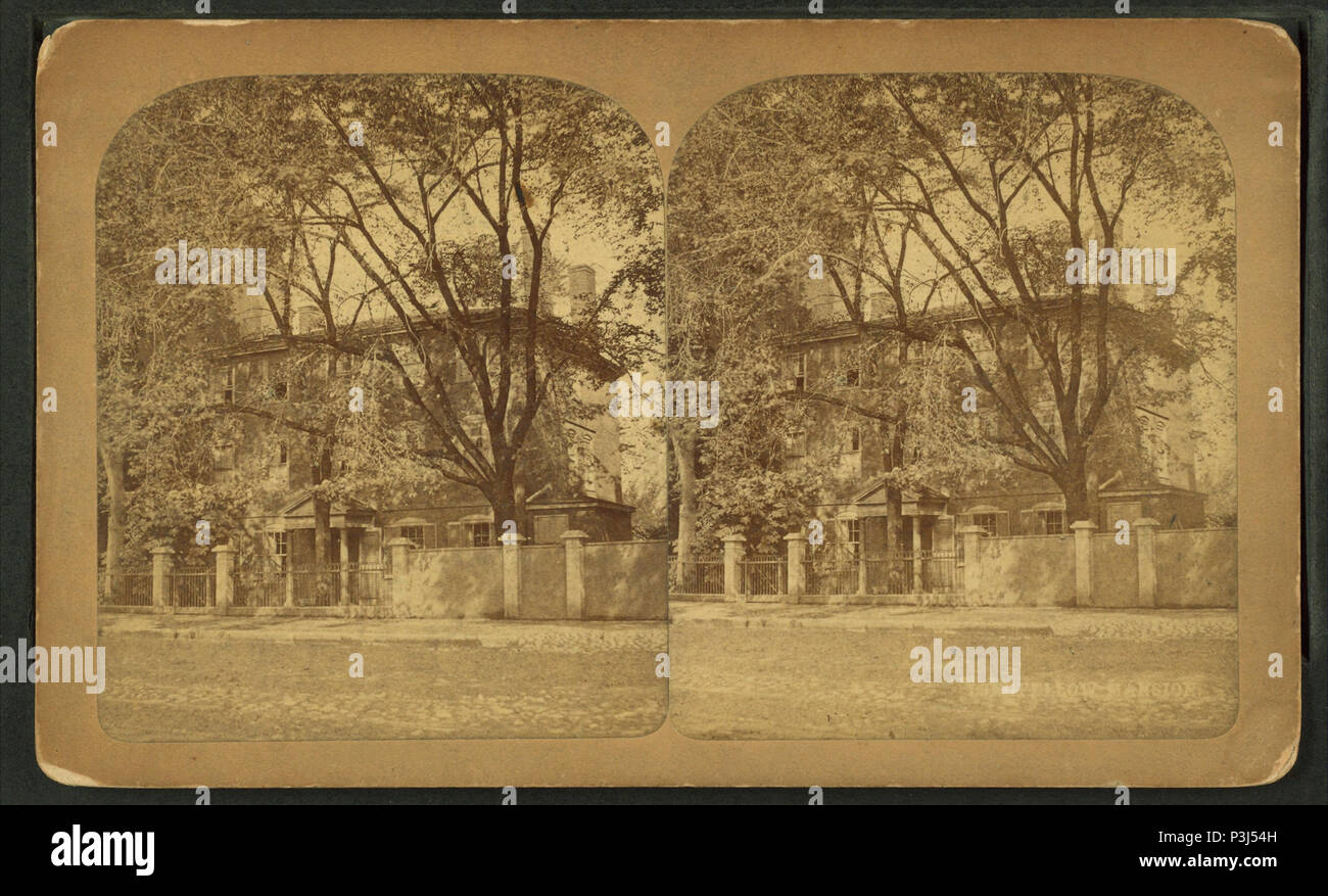 . Vue d'un trois-store maison avec un petit porche. Couverture : 1865 ?-1883 ?. Point numérique publié le 7-28-2005 ; mise à jour 2-12-2009. 357 Vue d'un trois-store house avec un petit porche, par M. F. King Banque D'Images