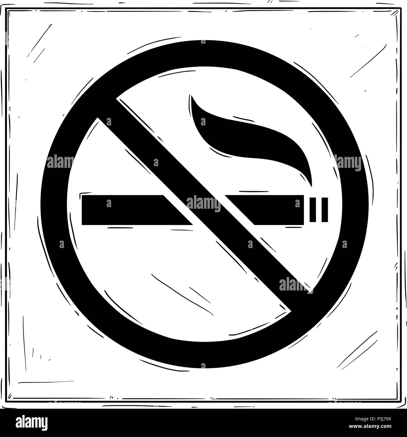 Dessin Artistique vecteur Illustration de ne pas fumer Symbole ou signe Illustration de Vecteur