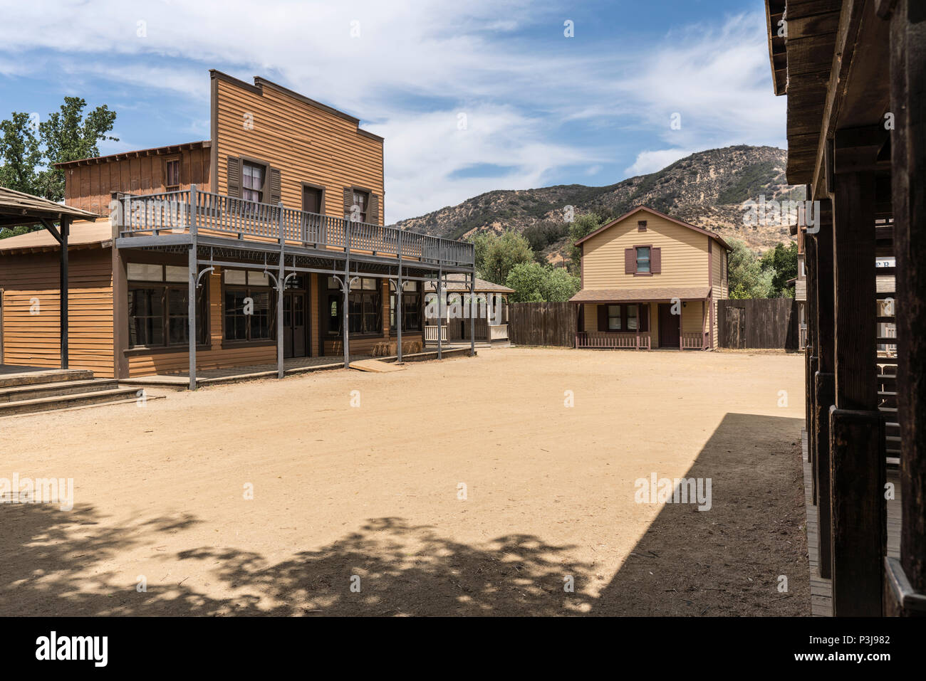 Wild West historique film set bâtiments appartenant aux US National Park Service dans le Santa Monica Mountains National Recreation Area. Banque D'Images