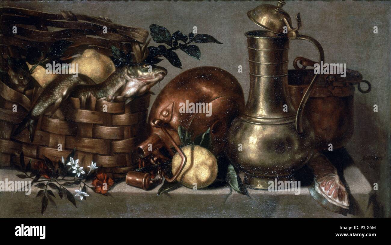 BODEGON DE COCINA - 1662 - BARROCO ESPAÑOL - OLEO/LIENZO - 56x94 cm - NP 7294. Auteur : Antonio Ponce (ch. 1608-c. 1677). Emplacement : Museo del Prado-PINTURA, MADRID, ESPAGNE. Banque D'Images