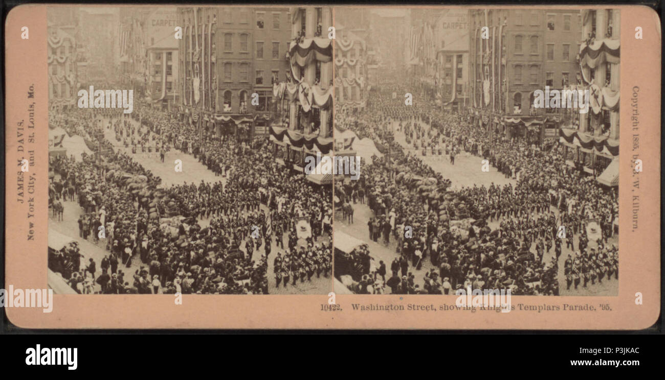 375 Washington Street, montrant Templiers Parade, '95, à partir de Robert N. Dennis collection de vues stéréoscopiques Banque D'Images