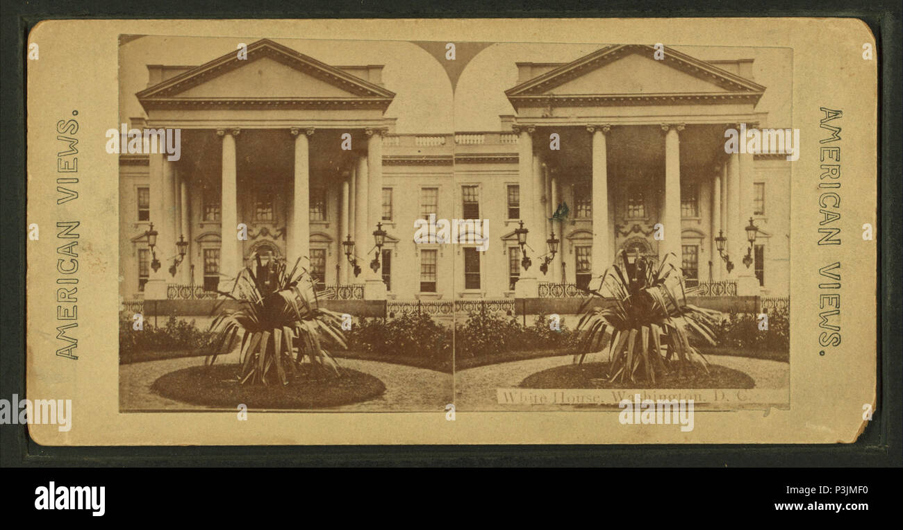 . Maison Blanche, Washington, D.C. Créé : 1860-1910. Couverture : 1860-1910. Mentions légales Source : 1860 ?-1910 ?. 10-24-2005 point numérique publié ; mis à jour le 2-12-2009. 381 Maison Blanche, Washington, D.C, à partir de Robert N. Dennis collection de vues stéréoscopiques Banque D'Images